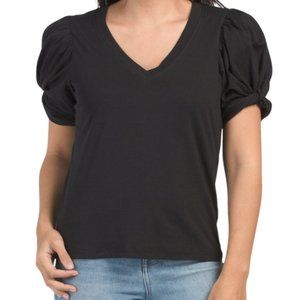 Puff Sleeve V Neck Tee NWOT